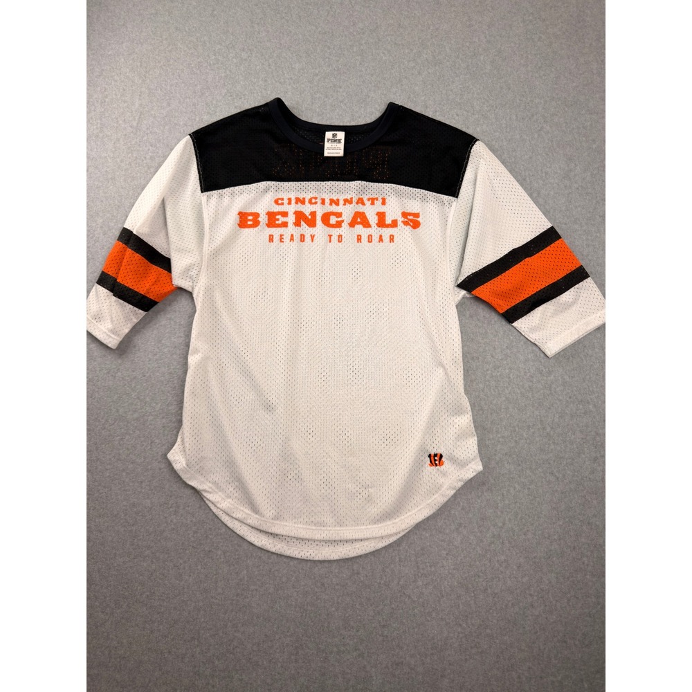 Victoria's Secret PINK NFL Cincinnati Bengals Mesh Jersey White Black Small